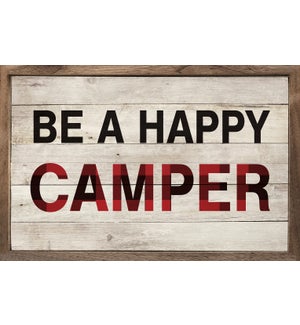 Be A Happy Camper Plaid Whitewash